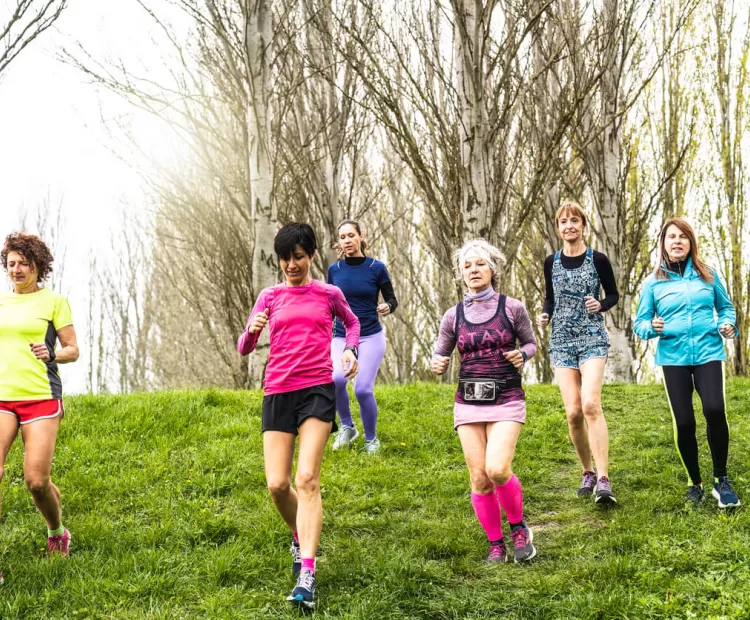 running down hill excersizing